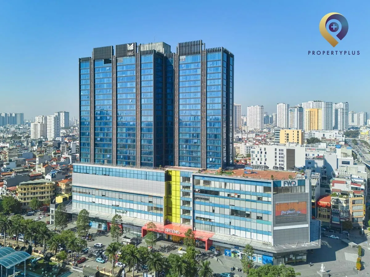 The Artemis building exterior overview from above, Le Trong Tan, Hanoi.